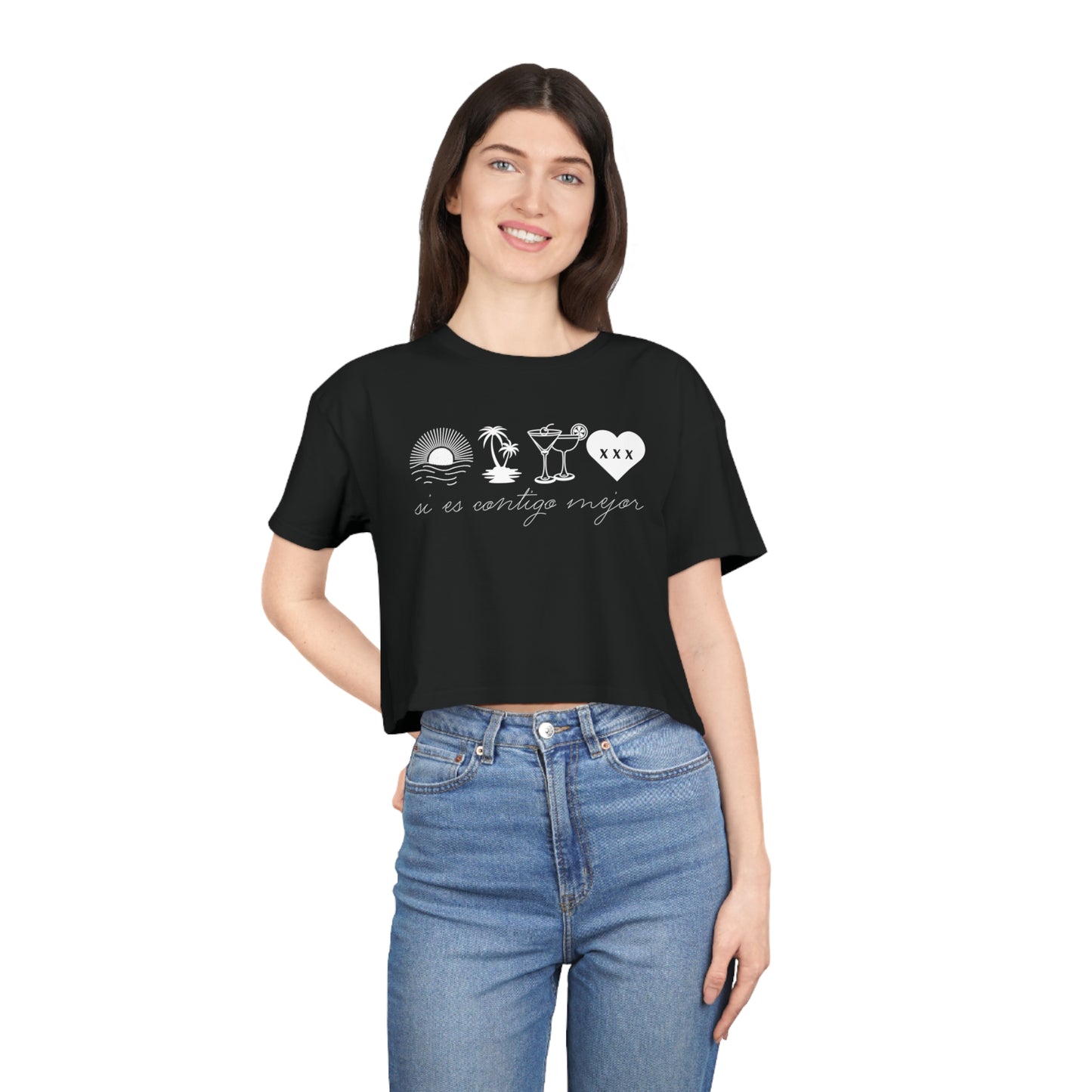 Si Es Contigo Mejor Crop Top