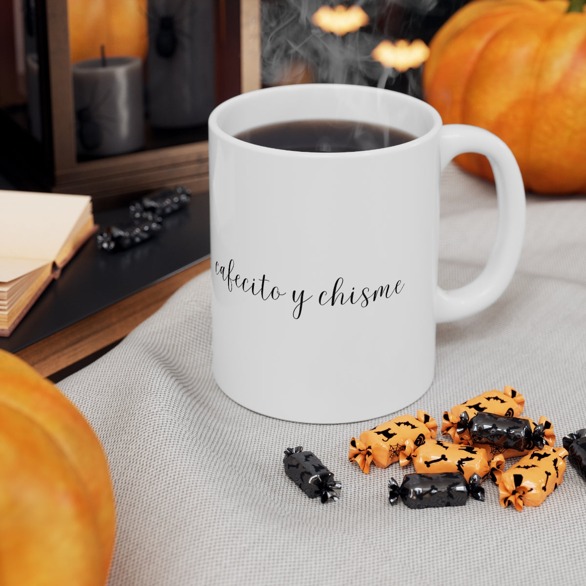 Cafecito y Chisme Ceramic Mug 11oz