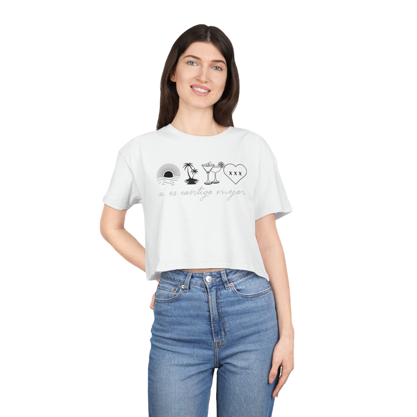 Si Es Contigo Mejor Crop Top