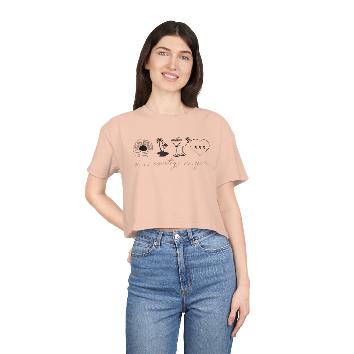 Si Es Contigo Mejor Crop Top