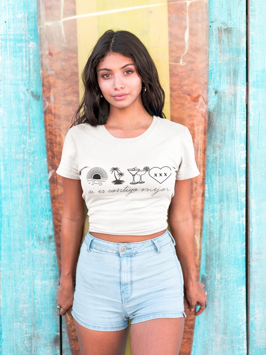 Si Es Contigo Mejor Crop Top