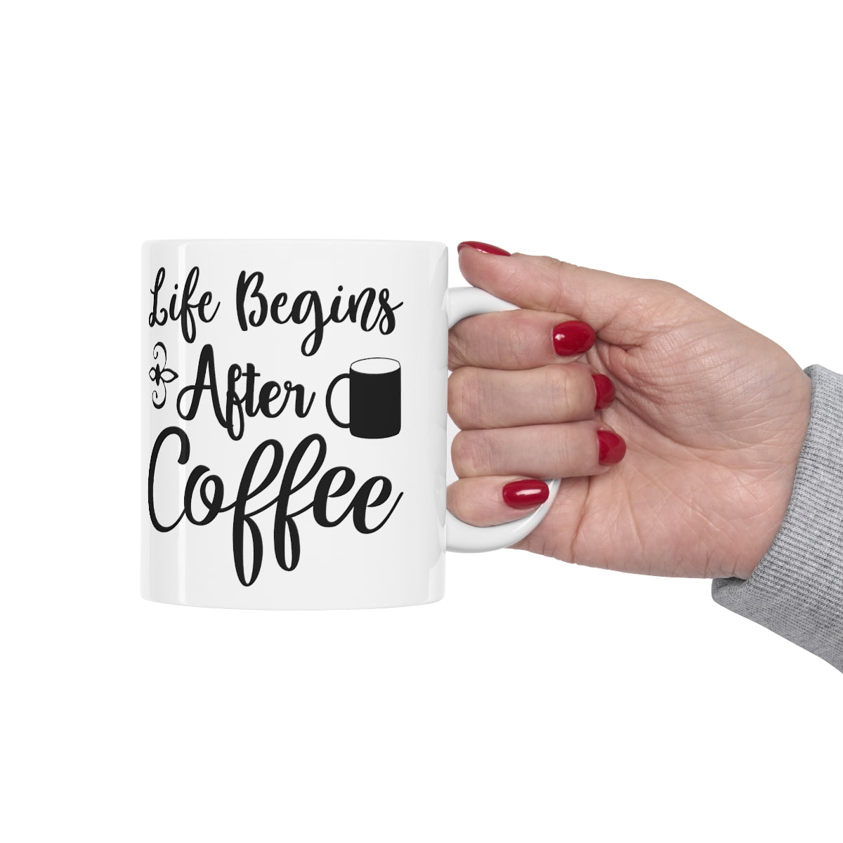 Life Begins After Coffee Ceramic Mug 11oz