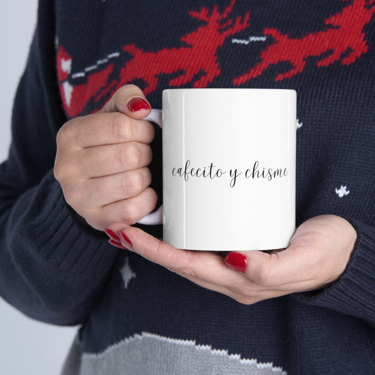 Cafecito y Chisme Ceramic Mug 11oz