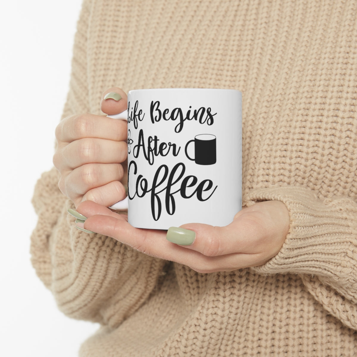 Life Begins After Coffee Ceramic Mug 11oz