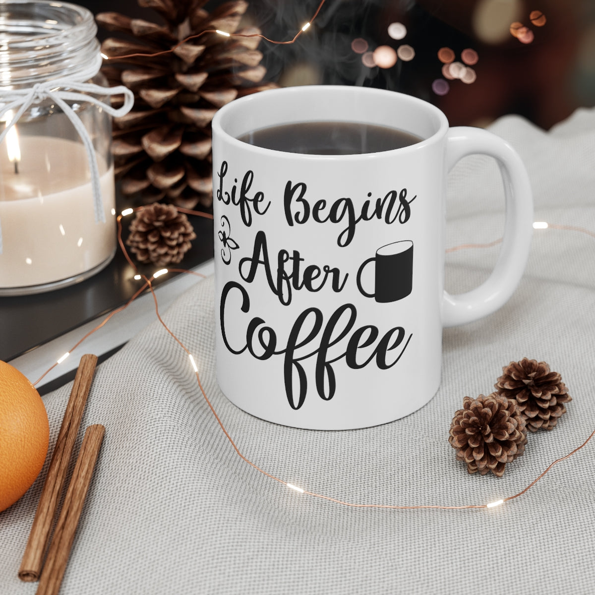Life Begins After Coffee Ceramic Mug 11oz